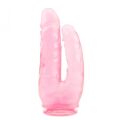 Прозрачный двойной фалоимитатор Chisa Hi-Rubber 9.4" Pink