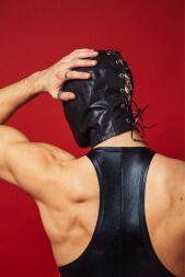 Закритий шкіряний капюшон D&A Deprivation mask Leather