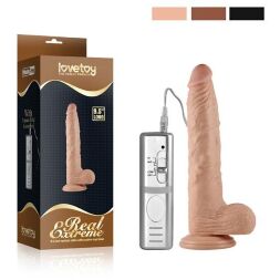 Реалистичный вибратор с мошонкой Real Extreme Vibrating Dildo 9.5"