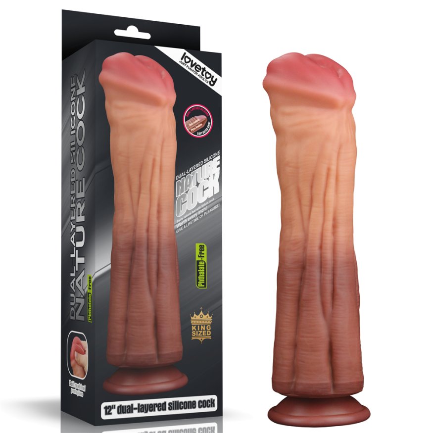 Искусственный член LoveToy Dual-Layered Silicone Cock 12" Brown