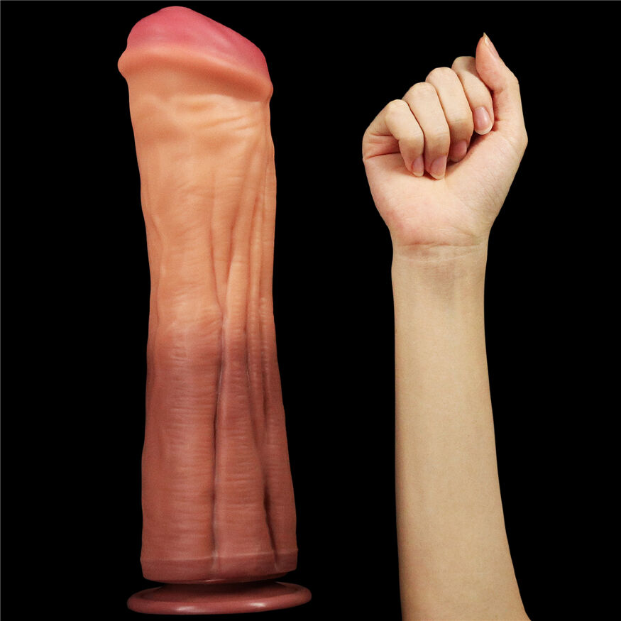 Искусственный член LoveToy Dual-Layered Silicone Cock 12" Brown