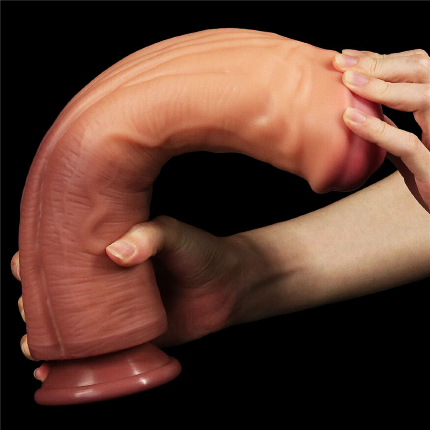 Искусственный член LoveToy Dual-Layered Silicone Cock 12" Brown