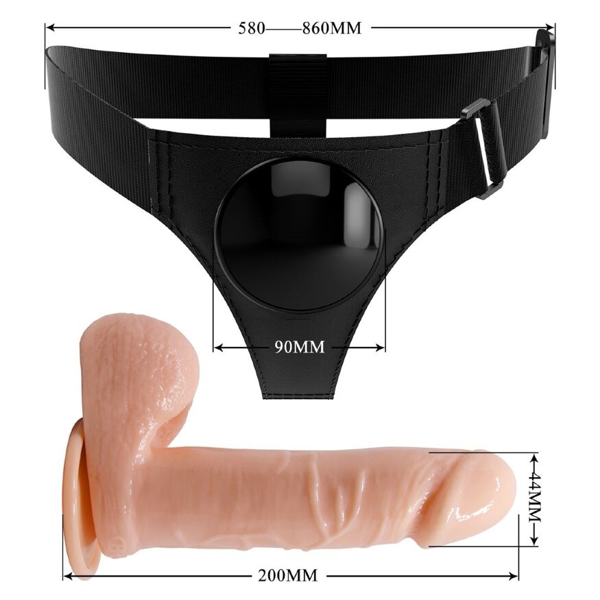 Страпон женский Pretty Love - HARNESS BRIEFS Tom, BW-022090NR