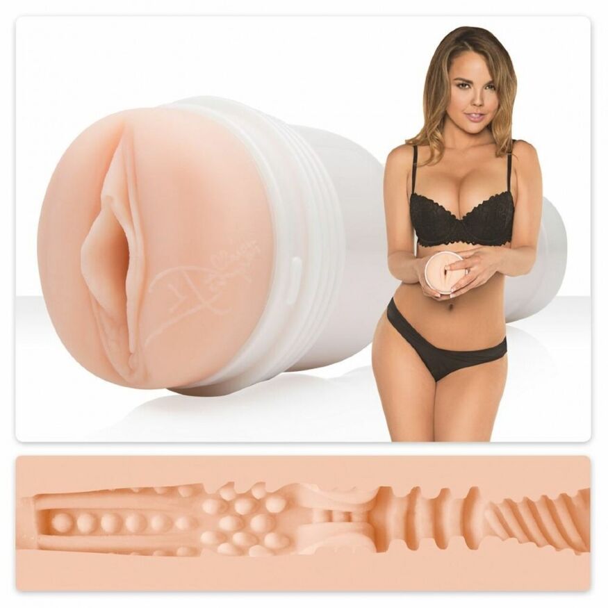Мастурбатор вагина в колбе, киберкожа, Fleshlight Dillion Harper, бежевый