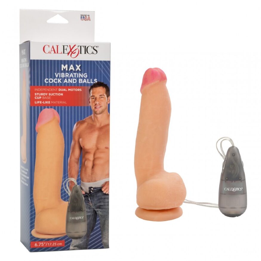 Вибратор на присоске с пультом управления California Exotics Max Vibrating Cock &amp; Balls