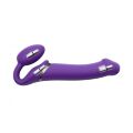 Безремневой страпон с вибрацией Strap-On-Me Vibrating Violet M диаметр 3,8 см, пульт ДУ, регулируемый
