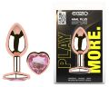 Анальна пробка з кристалом EGZO - Rose Gold Heart Plug Pink size S