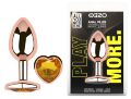 Анальна пробка з кристалом EGZO - Rose Gold Heart Plug Yellow size M
