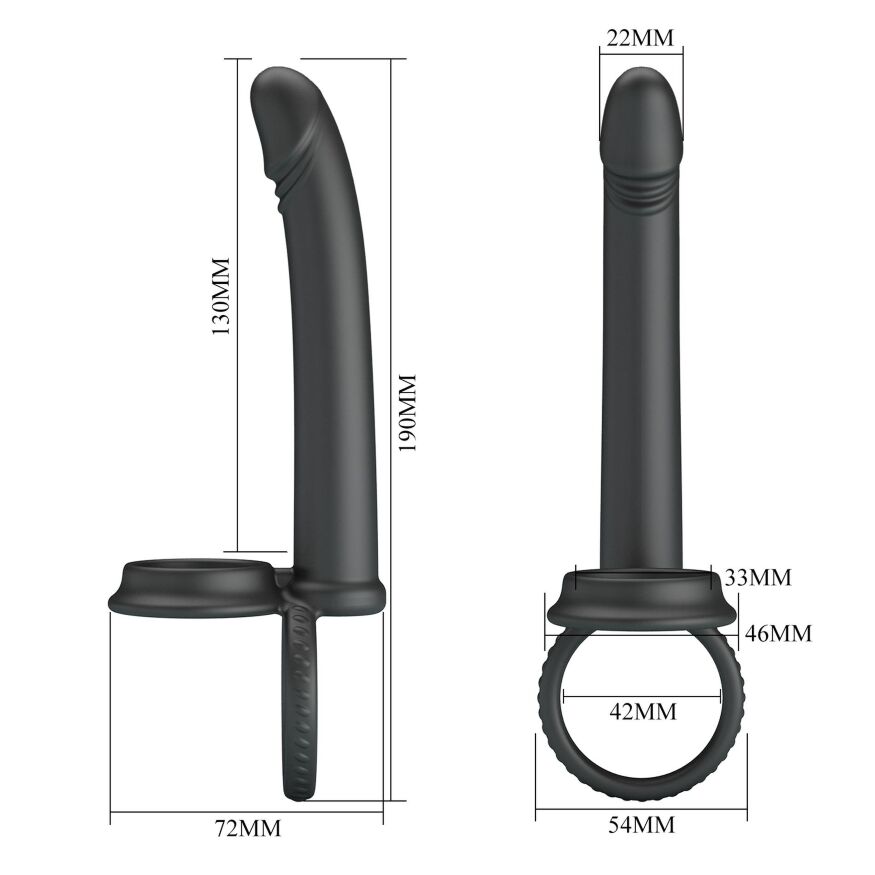 Силиконовая насадка для двойного проникновения Moses, Silicone, waterproof