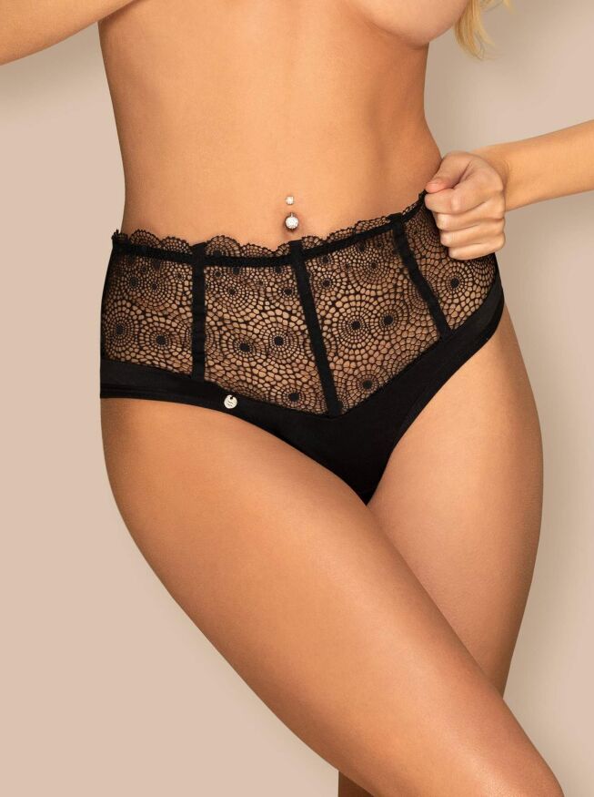 Високі трусики-стрінги Obsessive Sharlotte panties black XXL