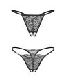 Набор трусиков с доступом Obsessive Bianca 2-pack crotchless thong L/XL