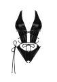 Боді вінілове Obsessive Cordellis crotchless teddy O/S