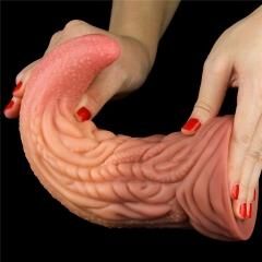 Фаллоимитатор в форме языка - Dual-Layered Silicone Tongue 10" Brown