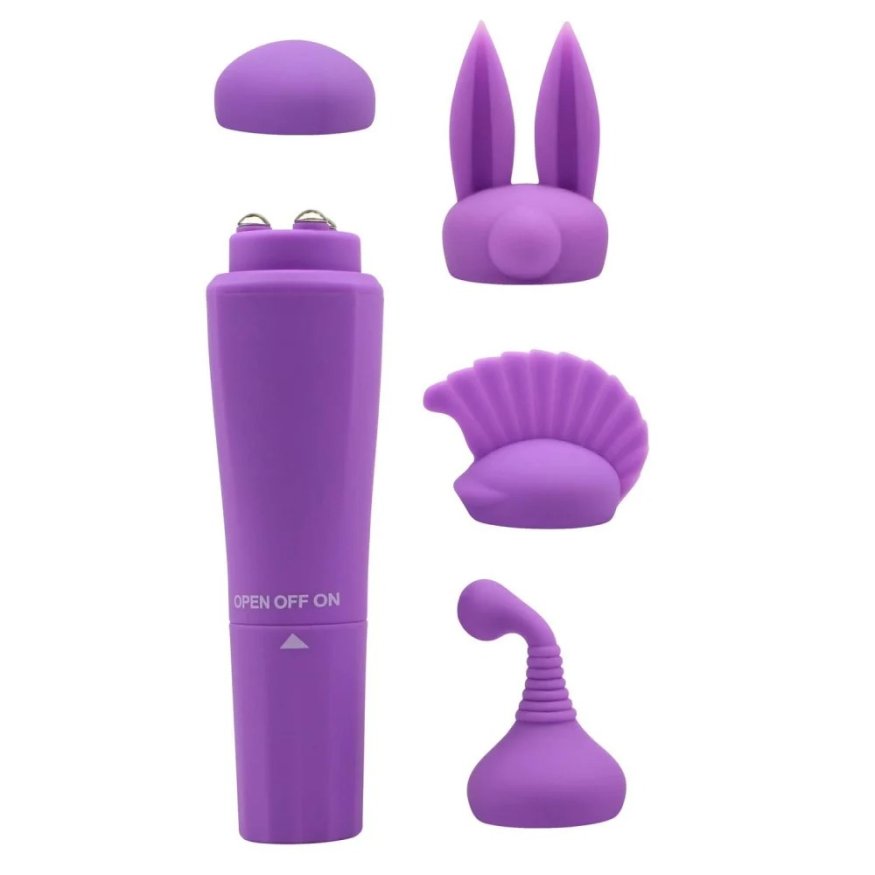 Вибро стимулятор + 4 насадки Chisa Sweet Purple