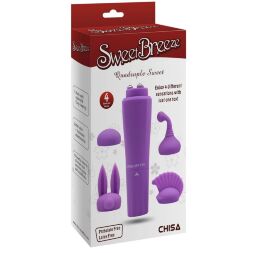 Вибро стимулятор + 4 насадки Chisa Sweet Purple