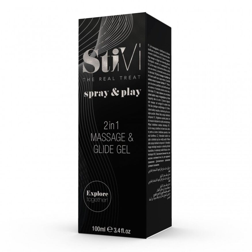 Лубрикант и массажный гель HOT StiVi Spray&amp;Play 2в1, 100 мл