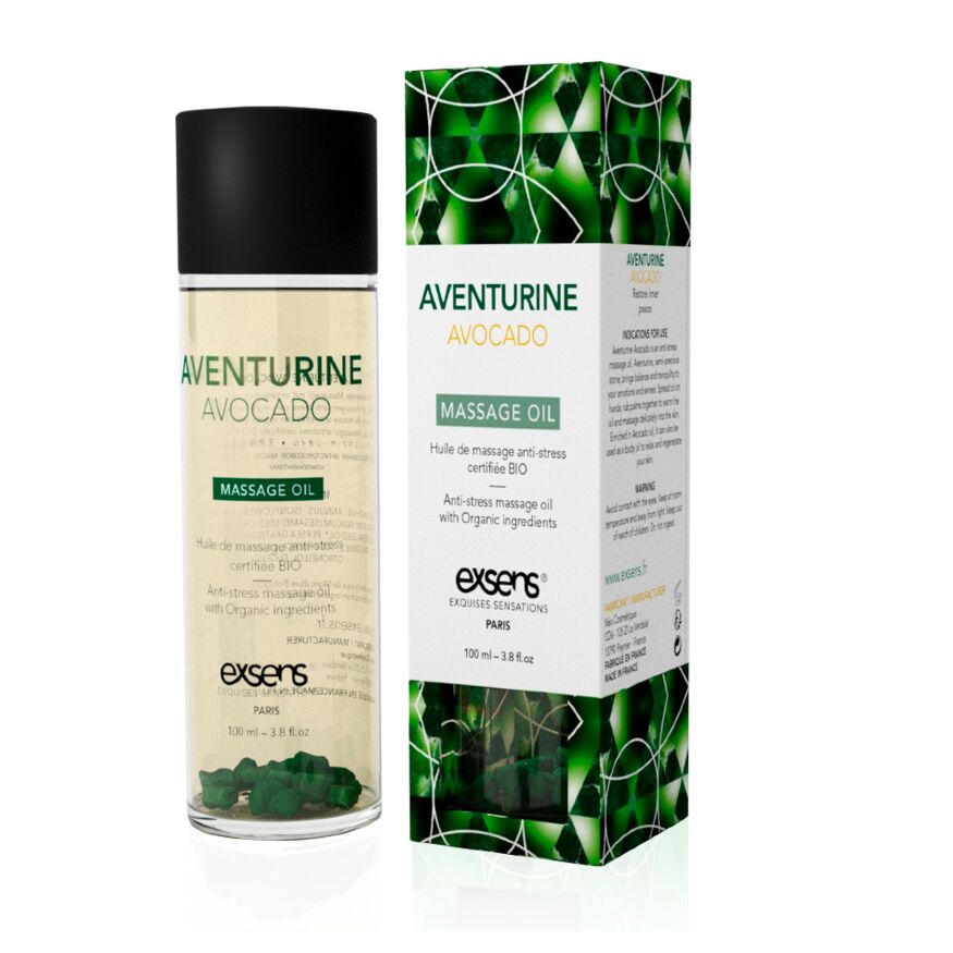 Массажное масло EXSENS Aventurine Avocado (анти-стресс с авантюрином) 100мл, натуральное