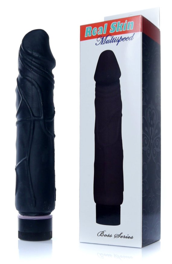 Вибратор Boss Series - Real Skin Black, ( длина 22 см, диаметр 4 см ) BS6700072