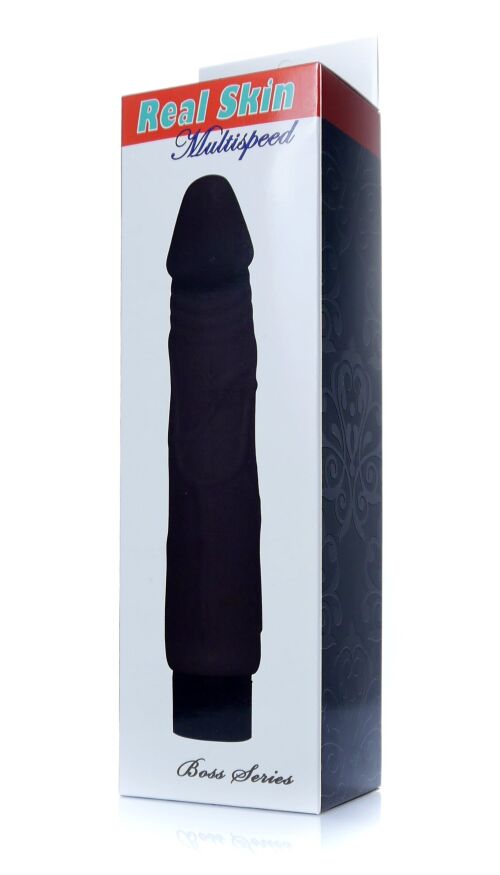 Вибратор Boss Series - Real Skin Black, ( длина 22 см, диаметр 4 см ) BS6700072