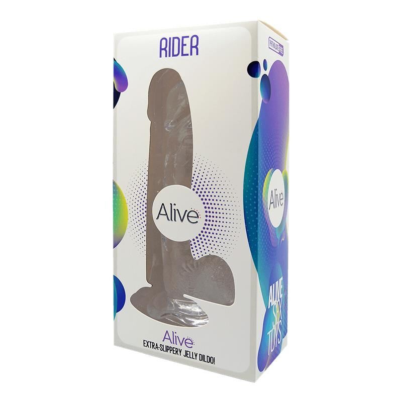 Прозрачный фаллоимитатор Alive Jelly Dildo Rider 20x4