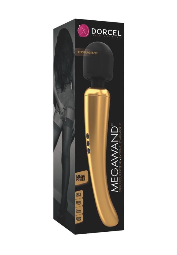 Мощный вибромассажер Dorcel MEGAWAND Gold (мятая упаковка)