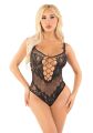 Боді Leg Avenue Rhinestone Net and Lace Bodysuit One Size, Black