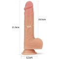 Реалістичний вібратор з мошонкою - Dual-Layered Silicone Rotating Cock With Vibration Liam 8.5" Flesh