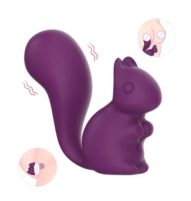Мини-вибратор клиторальный Every Night Toys Debbie в форме белочки фиолетовый, 10 режимов вибрации