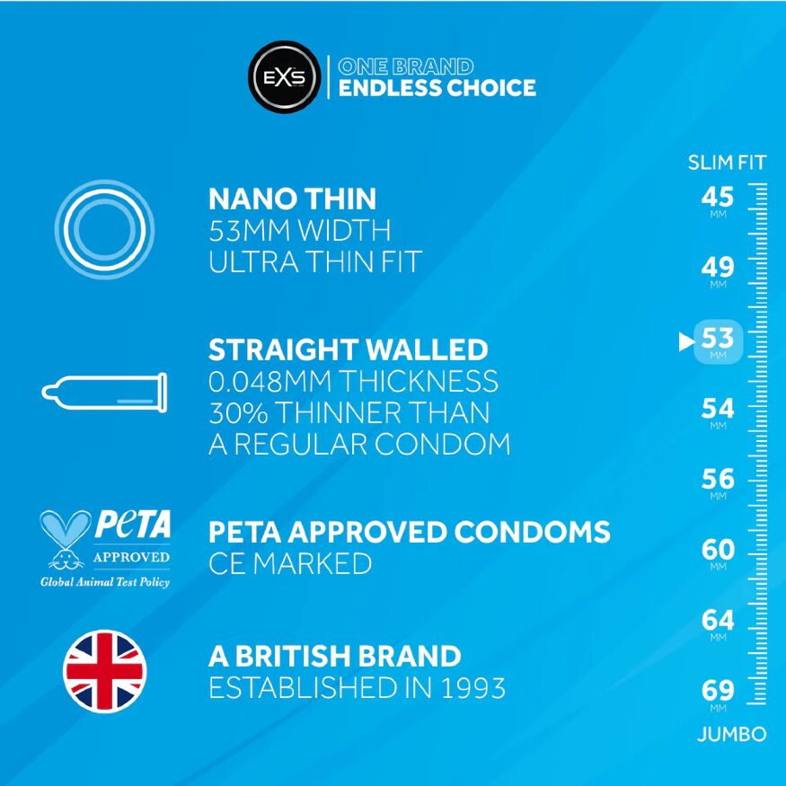 Презервативи тонкі - EXS Nano Thin, 48 шт.