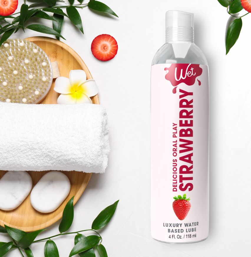 Їстівний лубрикант зі смаком полуниці Wet Strawberry, 30 мл
