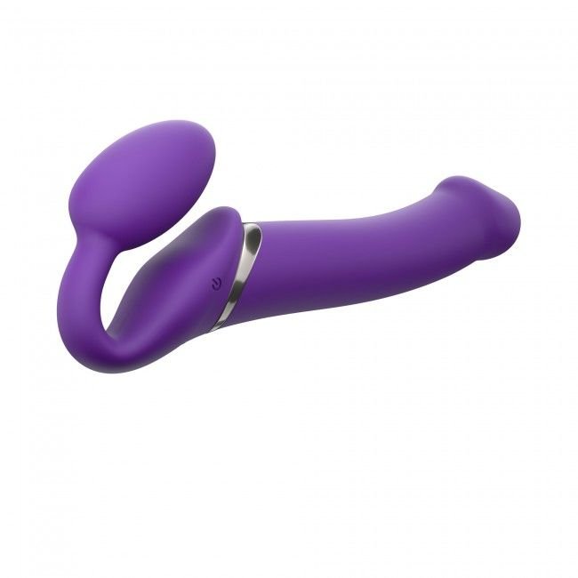 Безремневой страпон с вибрацией Strap-On-Me Vibrating Violet L 16х4,2 см
