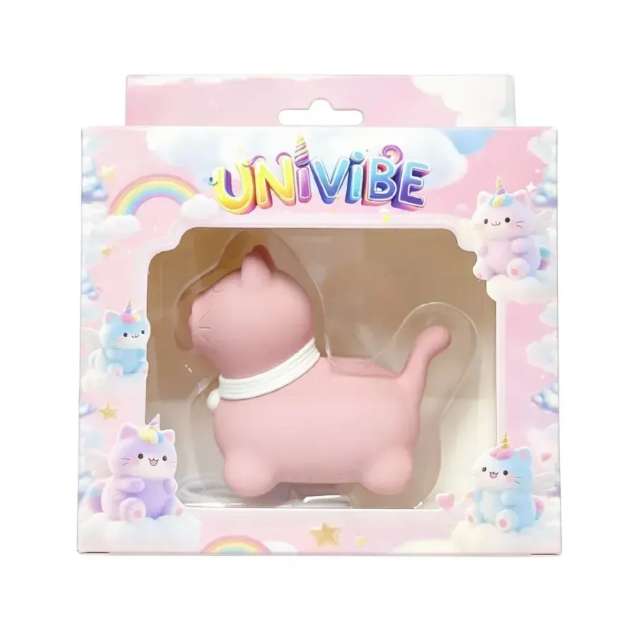 Стимулятор клитора с пульсацией UNIVIBE Котик, 5 режимов, розовый