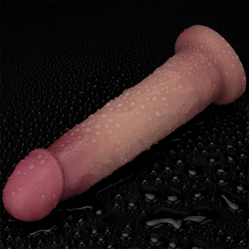 Пенис с подвижной кожей - LoveToy Sliding Skin Pro II Dual Layer Silicone Dong 9" Flesh
