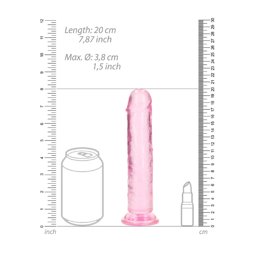 Прозрачный фалос розового цвета - Realrock Dildo 7'' Pink