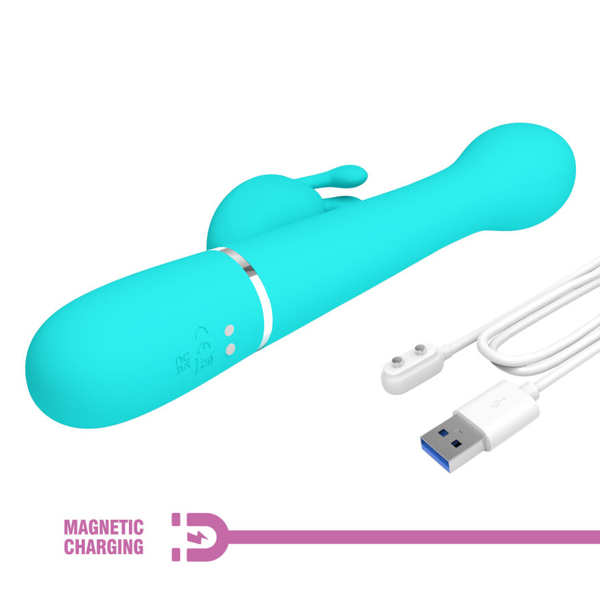 Вибромассажер с поступательным движением серии Pretty Love - Dejon Twinkled Green 7 vibration functions 4 rolling functions, BW-500014-1