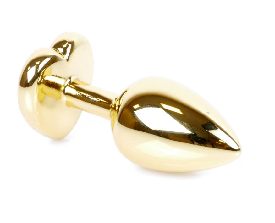Анальний затор Boss Series - Jewellery Gold Heart PLUG Purple S, BS6400043