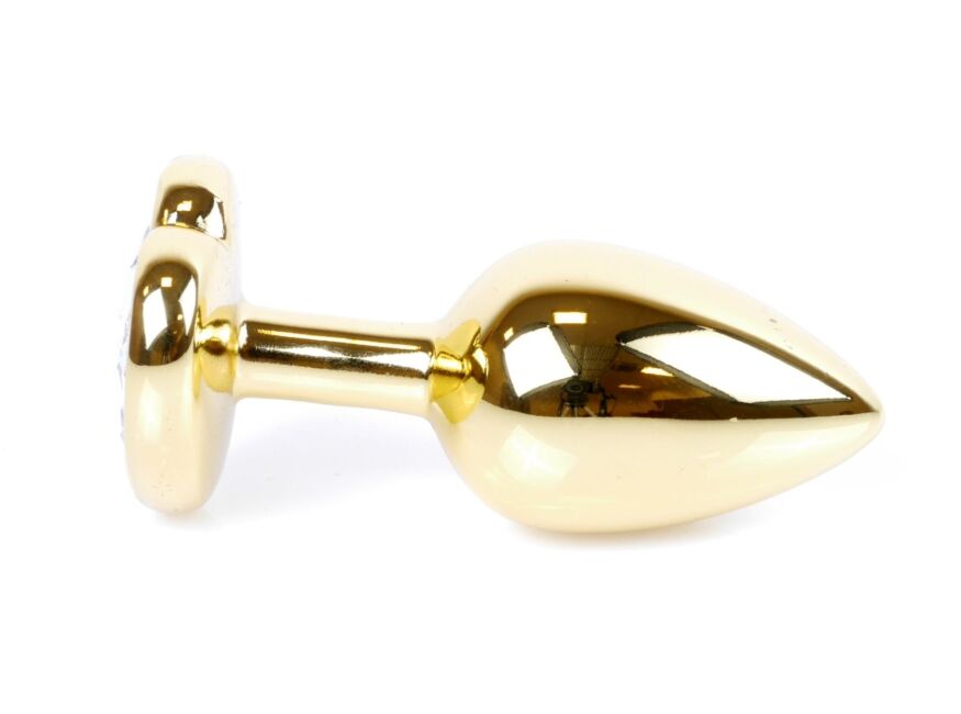 Анальний затор Boss Series - Jewellery Gold Heart PLUG Purple S, BS6400043