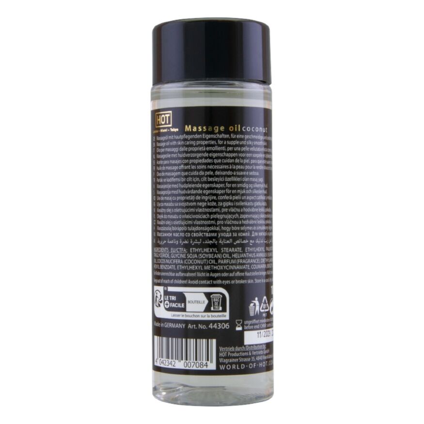 Массажное масло HOT Massage Oil Coconut с ароматом кокоса, 100 мл