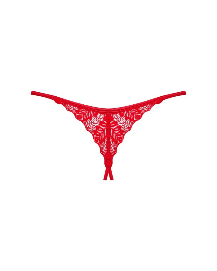 Трусики с доступом Obsessive Ingridia crotchless thong XS/S, красные