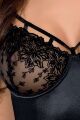 Корсет с пажами HAYA CORSET black L/XL - Passion Exclusive, трусики