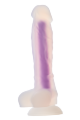 Светящийся фаллоимитатор Dream Toys RADIANT SOFT SILICONE GLOW IN THE DARK DILDO MEDIUM PURPLE