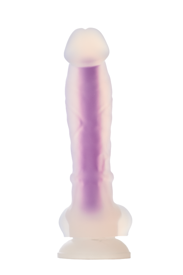 Светящийся фаллоимитатор Dream Toys RADIANT SOFT SILICONE GLOW IN THE DARK DILDO MEDIUM PURPLE