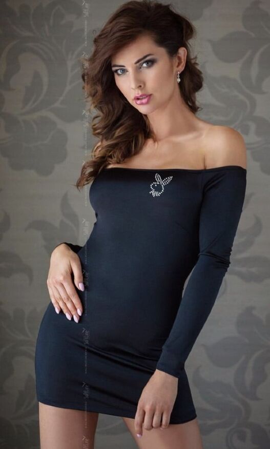 Платье-мини SoftLine Tyler 1750 черное, L