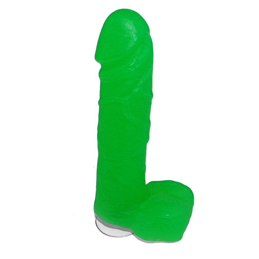 Крафтовое мыло-член с присоской Чистый Кайф Green size L натуральное