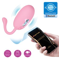 Стильное смарт-виброяйцо с электростимуляцией Pretty Love Doreen Electric Shock Egg Light Pink (App)