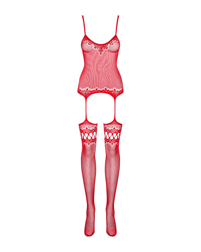 Бодістокінг - Obsessive F214 Bodystocking Red S/M/L