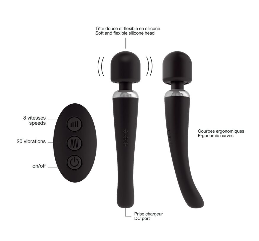Мощный вибромассажер Dorcel MEGAWAND Black (мятая упаковка)