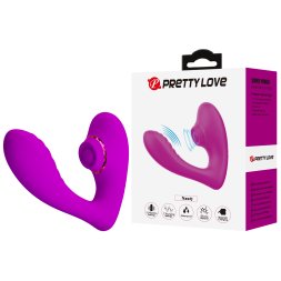 Вибратор с клиторальной пульсацией Pretty Love Nauty, фиолетовый, 14 х 10.9 см