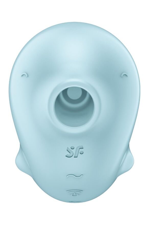 Вакуумный стимулятор Satisfyer Sassy Seal с вибрацией, голубой, 9.5 см