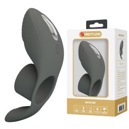 Ерекційне віброкільце з додатковим відростком - Pretty Love Master Ring Cock Ring Black